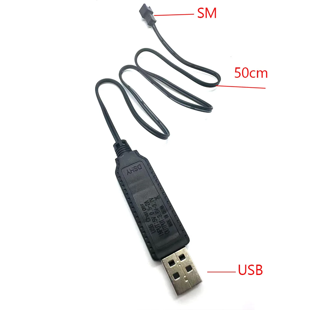 USB Charger Cable For 3.7V Lithium Battery Charger SM-2P Forward RC Car Parts RC Quadcopter Toy Aircraft Accessories
