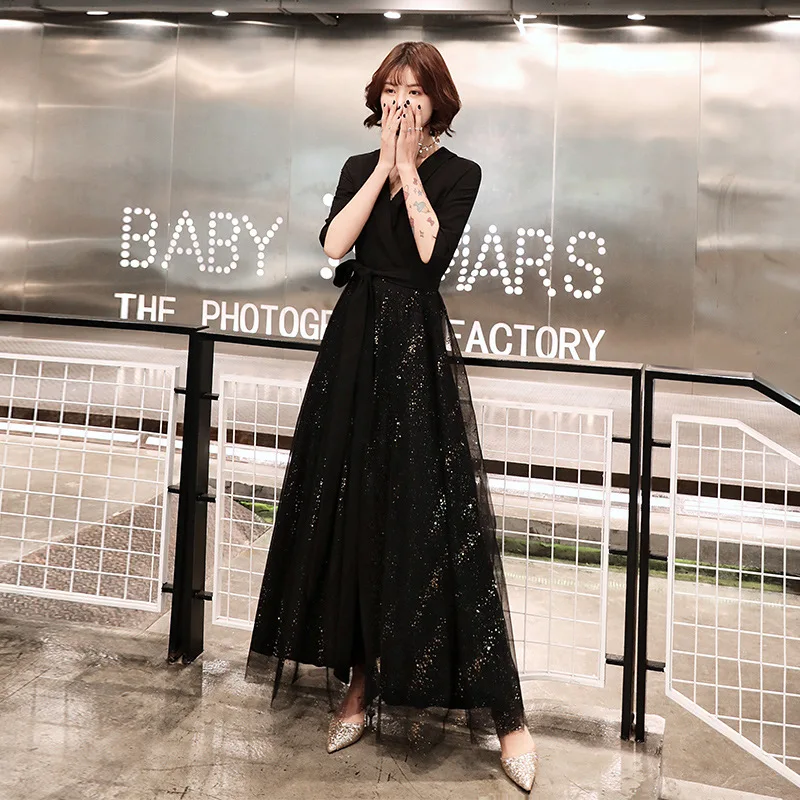 

Новое вечернее платье Bla 2025 года, осеннее, женское, простое, длинное, приталенное, для дня рождения, банкета, с завышенной талией, из ткани.