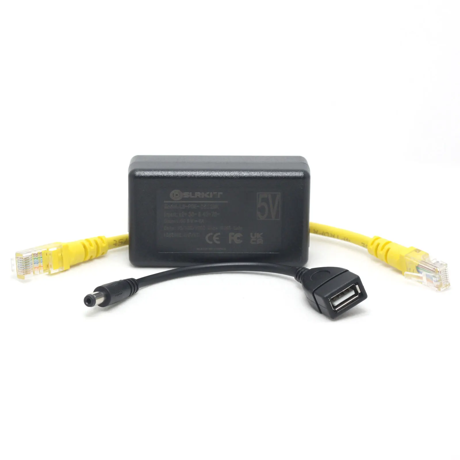 5V 4A USB TYPE A Female Gigabit Active PoE Splitter 1000m Ethernet 802.3at 5.2V
