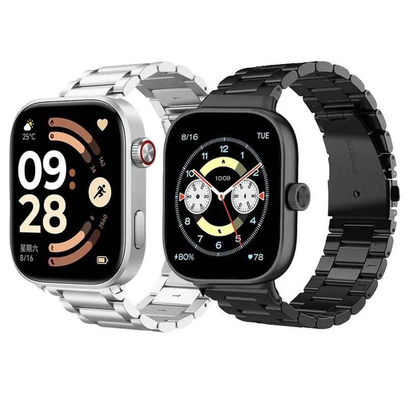حزام من الفولاذ المقاوم للصدأ لساعة Redmi 5 6 سوار معدني لساعة Redmi Watch 4 للرجال والنساء Correa إكسسوارات رياضية #1