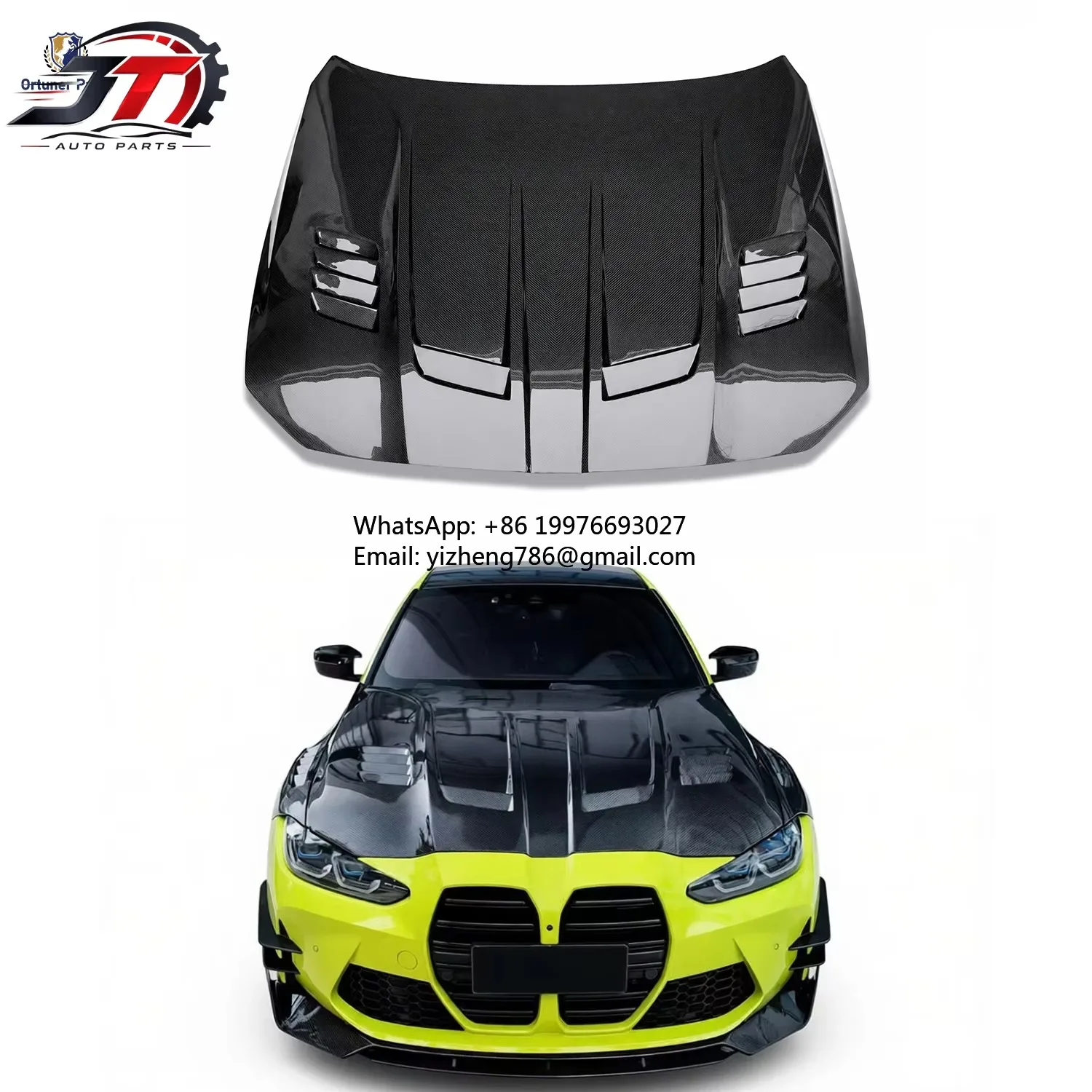 JT New for G80 G82 G83 M3 M4 Carbon Fiber Engine Hood Upgrade C Style Screw-On with Screws