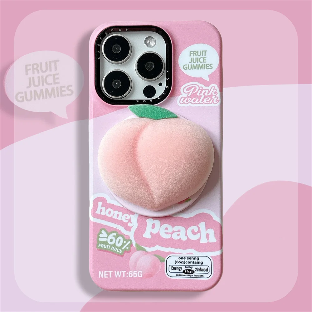 

Personalized Fruit Creative Summer Peach Stand Phone Case, Suitable for iPhone 13, 14, 15, 16 Pro Max Fundas Fru Magnetic Stand