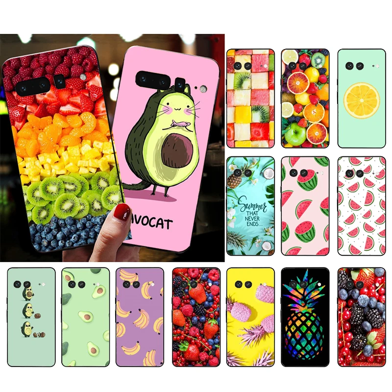 Phone Case for Google Pixel 9 Pro XL 8 7 6 Pro Pixel 8A 7A 6A 4A 3A 3XL Pixel 8 7 6 5 4 Fruit Watermelon Avocado Pineapple