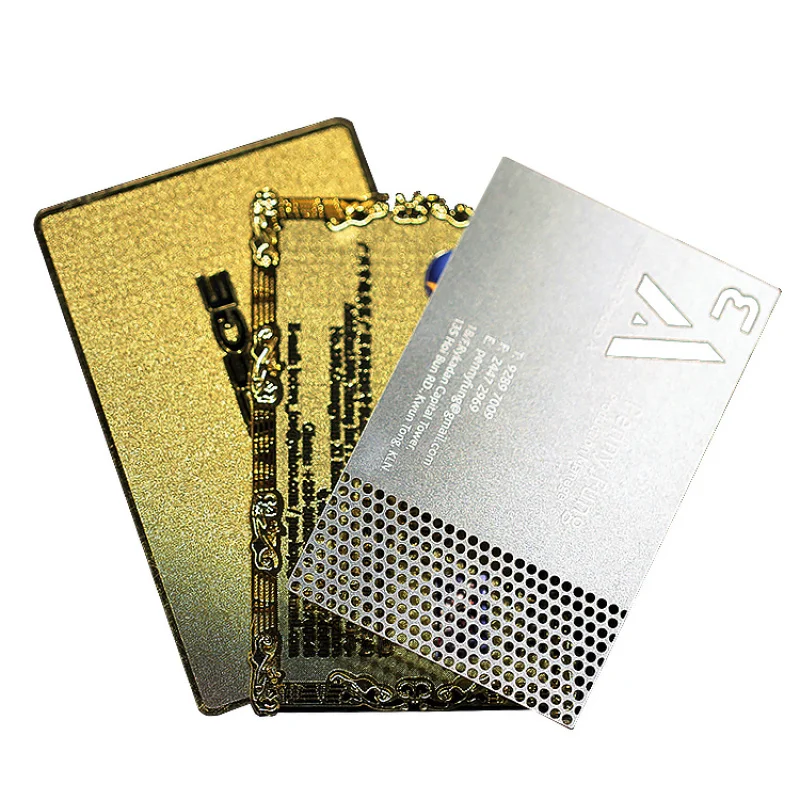 Customized     Aluminum Stainless Steel VIP Credit Print Business Cards Business Metallic Visit Name Metal Card  Bus