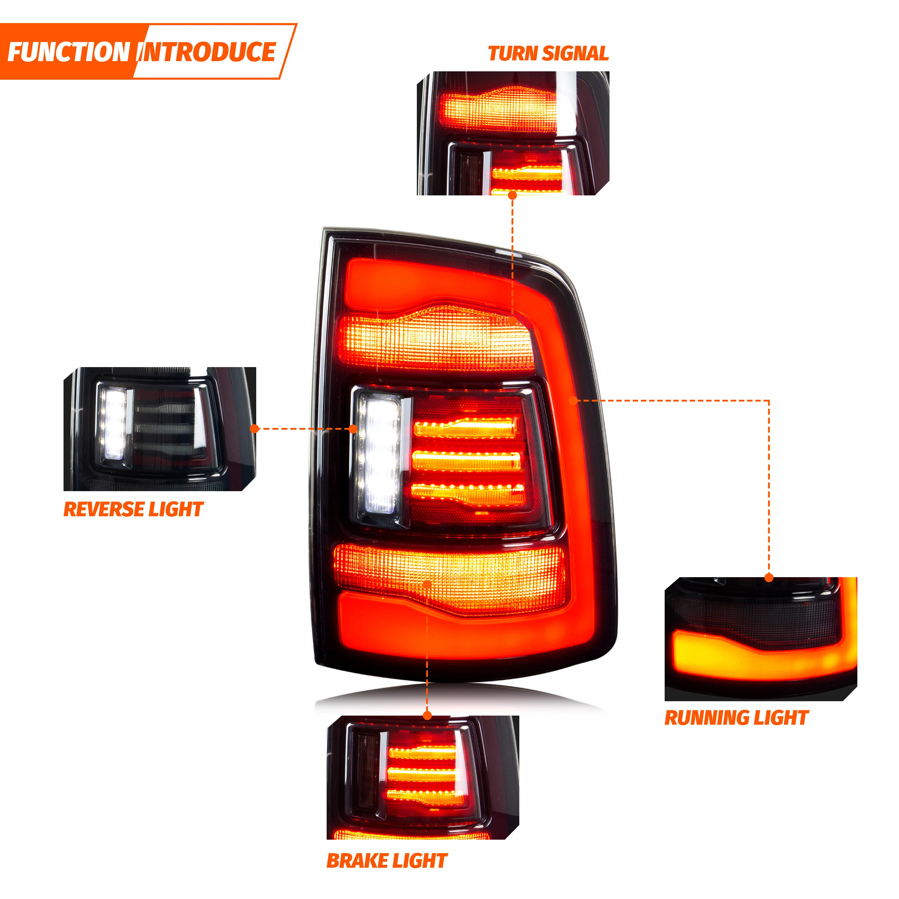 Luzes traseiras led para dodge ram 1500 2500 3500 2008-2018 4a geração animação dinâmica sinal de volta sequencial conjunto de lâmpadas traseiras