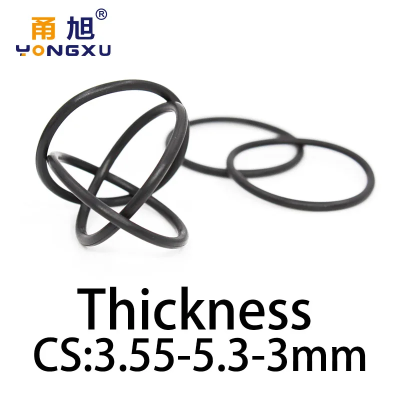 O-Ringdikte 3.55/5.3/3Mm Cs Fluorubber Fkm Afdichting Temperatuurbestendige Pakking Rubberen Ring Compleet In Specificaties