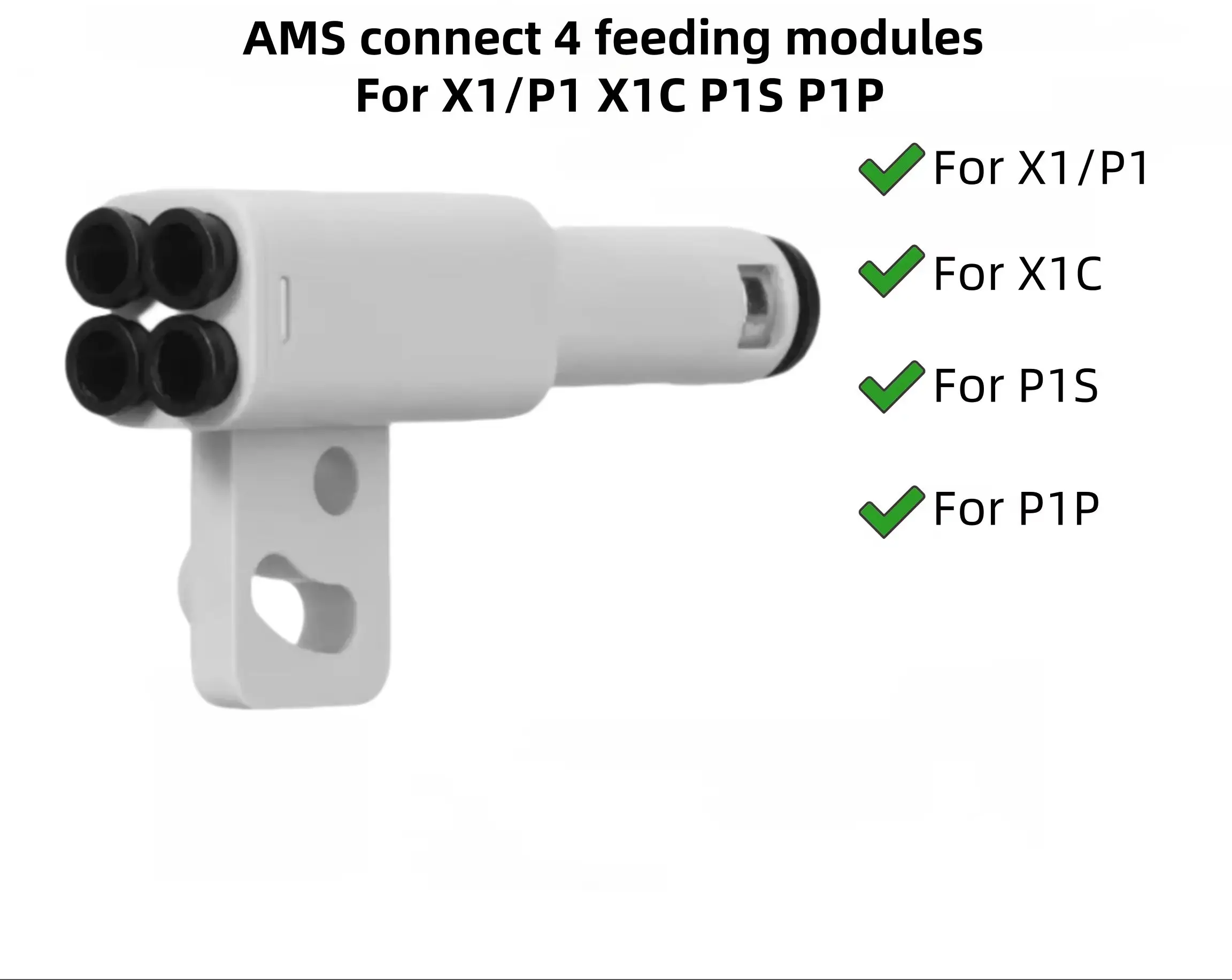 For Bambu Lab 3D printer 4-in-1 PTFE Adapter material pipe expansion port AMS connect 4 feeding modules For X1/P1 X1C P1S P1P