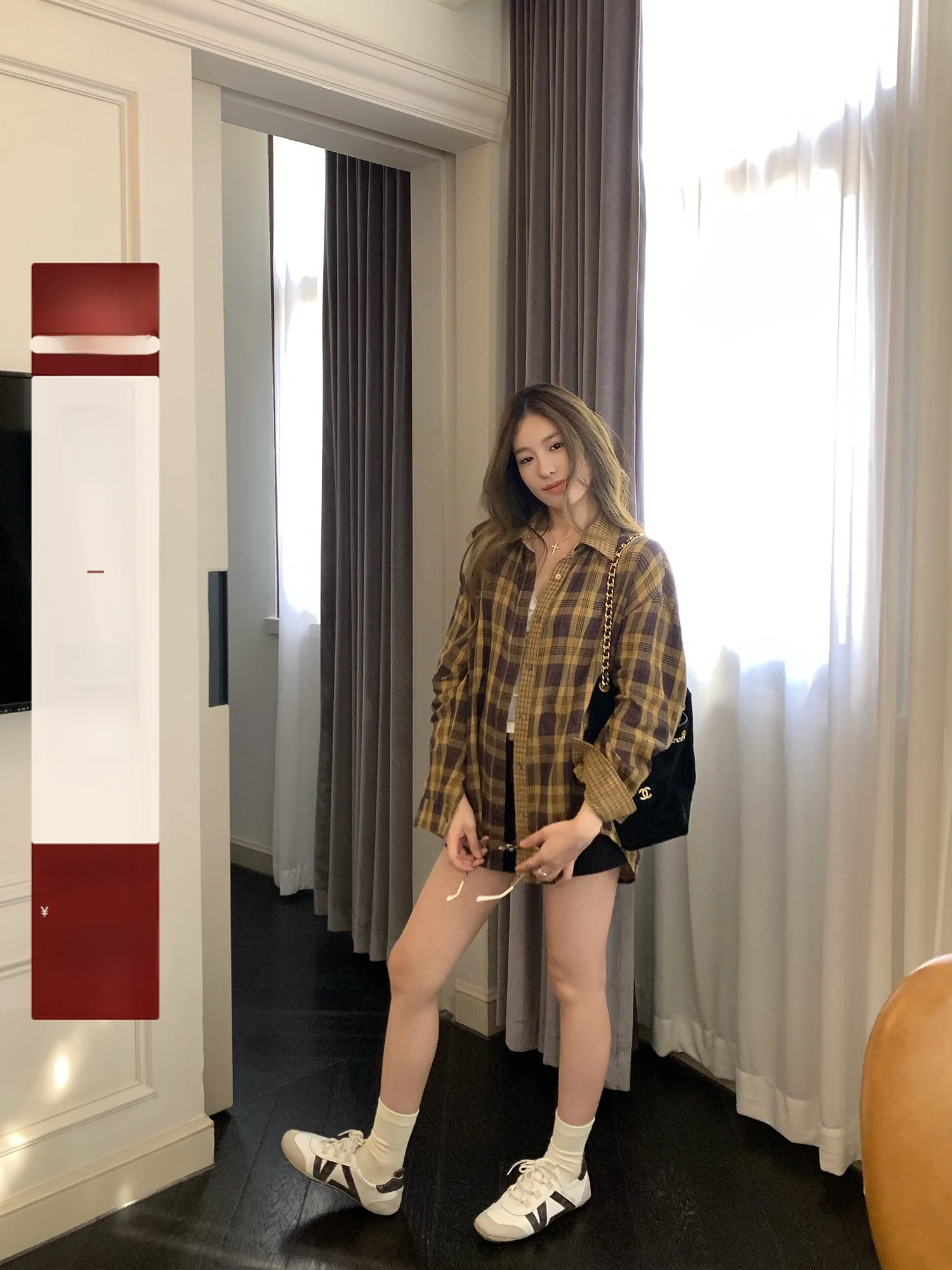 

Винтажная клетчатая рубашка-топ свободного кроя для женщин, повседневная, длинная, в стиле преппи, для студенток, для учебы за границей, классическая одежда в стиле New York.