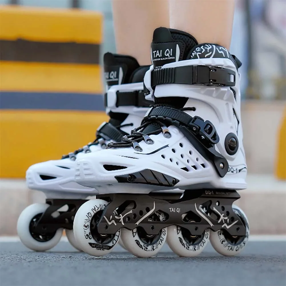 PVC Inline Roller Skate Shoes Adult Men Women Beginner Professional Street Racing Speed Skating FSK Sneakers With 4 Wheels Shoes