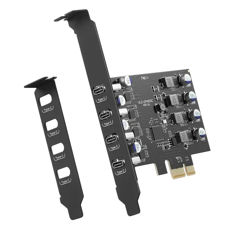 A53M-4Ports Pcie USB 3.0 5Gbps Expansion Card Pcie USB C Expansion Card, USB C Pcie Card For Windows 11/10/8/7/XP And Linux