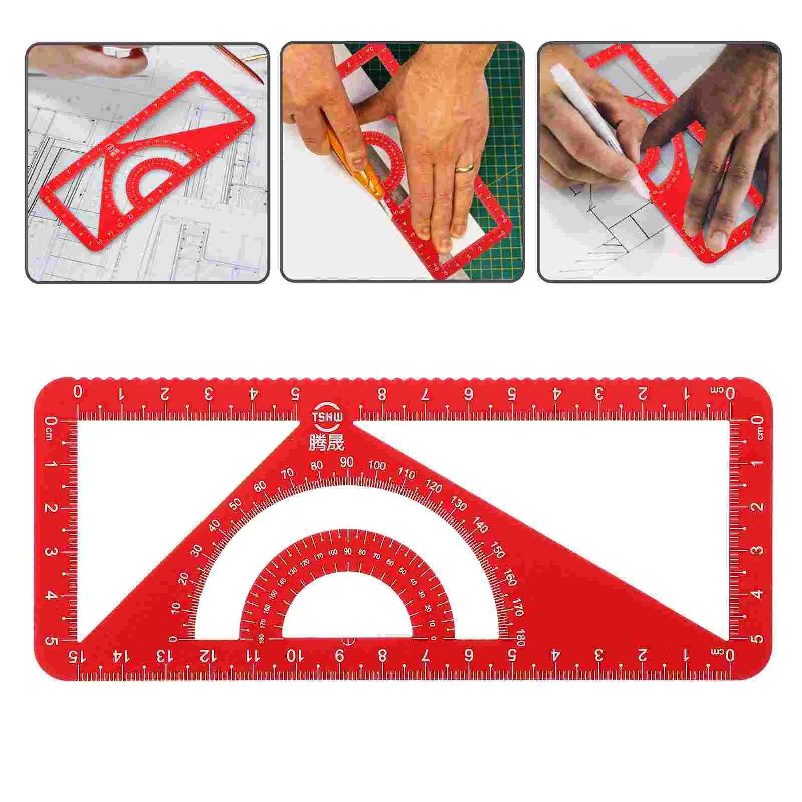 

Aluminum Alloy Straightedge Triangle Protractor Set for Drawing Measurement Aluminum Alloy Ruler Set Drawing Measurement Ruler