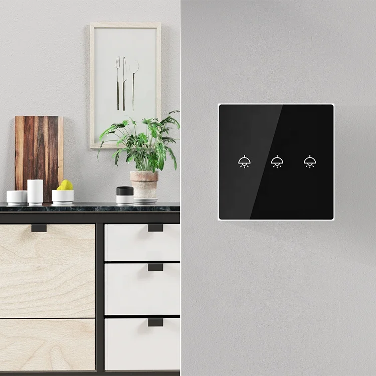Intelligent 3 Way Touch Control Smart Home Hotel Wall Switch App Remote 240V 16A for Homekit Google Alexa 16 Million Color LED