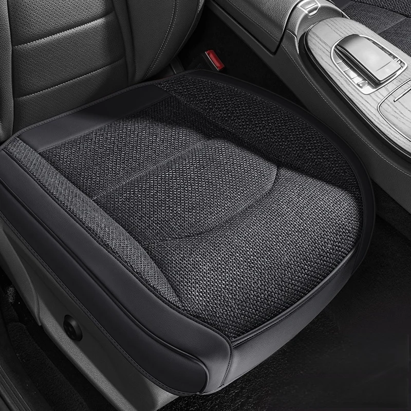 1Pc All-Season, Comfortable, Breathable, Easy-Care Linen Car Seat Cushion, Universal, Super Breathable, Fits Perfectly into the Original Car Seat, Made from High-Quality Materials, Fully Enclosed Cushion, Fully Enclosed Sides, Front Storage Pocket Design, Enhances Your Driving Experience