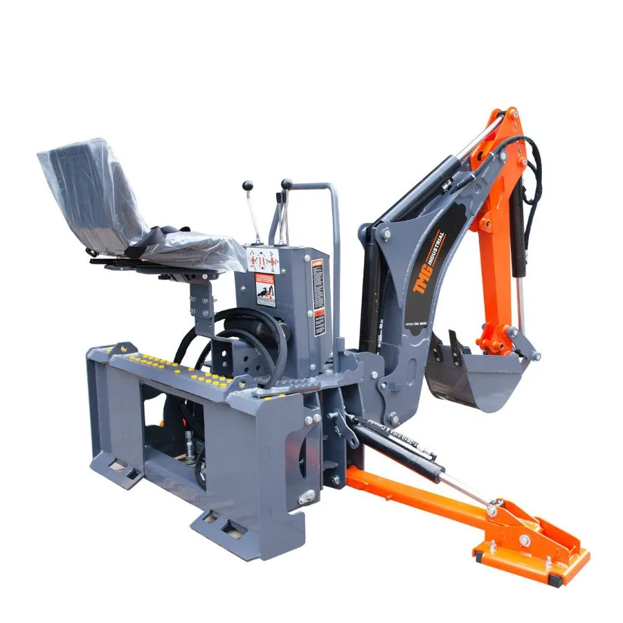 8ft Skid Steer Swing Backhoe สิ่งที่แนบมา 3060 HP Skid Steers อิตาเลี่ยนวาล์วควบคุมไฮดรอลิก 12 ถัง TMGSBH55
