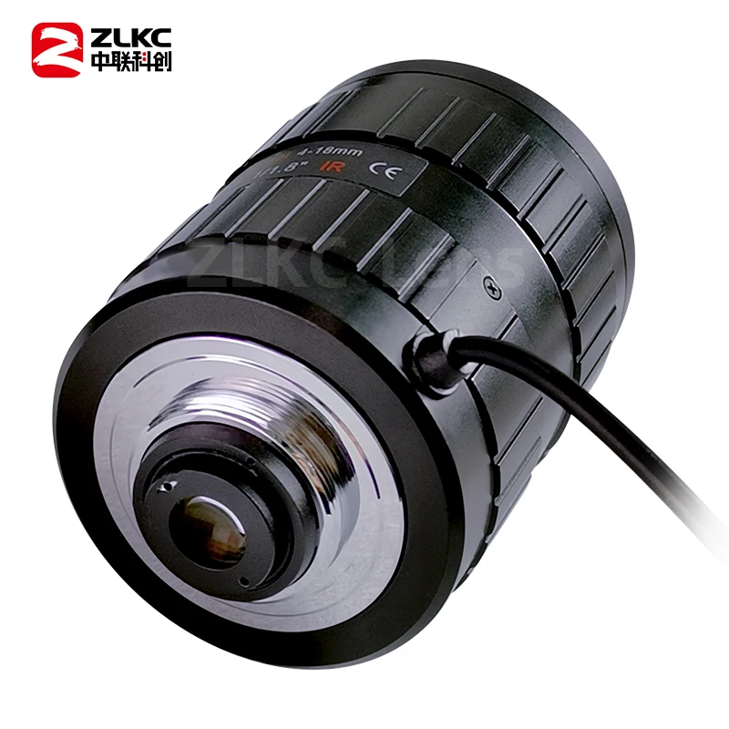 4-18mm Varifocal Lens 1/1.8 Inch CCTV Surveillance Lens Wide-angle 3MP IR Camera Auto Iris F1.6-360 C Mount for 4K IP Cameras