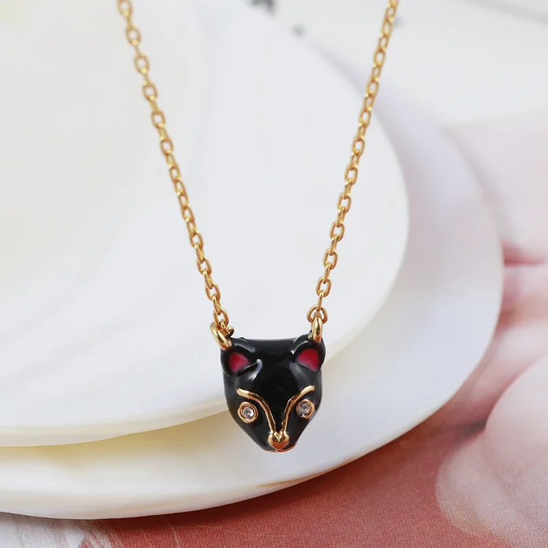 

Fashion Funny Cute Three-dimensional Black Cat Charms Hand-painted Glaze Exquisite Pendant Necklace for Women Y2k Accessories