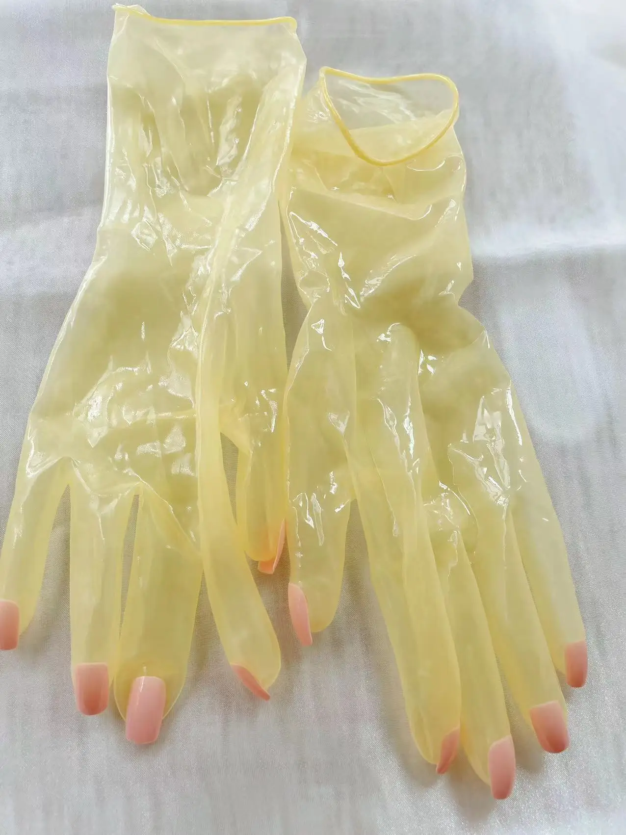 

Women's Oil Shiny Transparent Super Thin Latex Zentai Glove Fetish Crossdress Men's Sheer Cosplay Kigurumi Long Nails Gloves