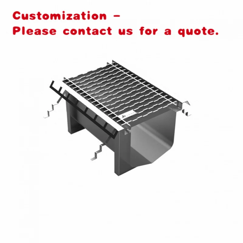 custom.Outdoor Drainage Channel Stainless Steel Rainwater Drainage Channel with Top Grating Cover