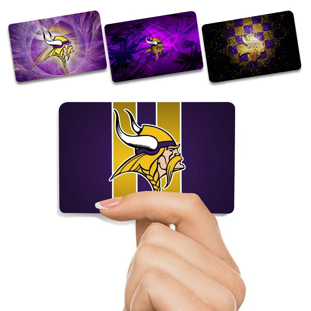 M-Minnesota vikingos pegatinas de piel de tarjeta de crédito para VISA Bank Bus Metro tarjeta de acceso película protectora pegatina de cubierta para mujer