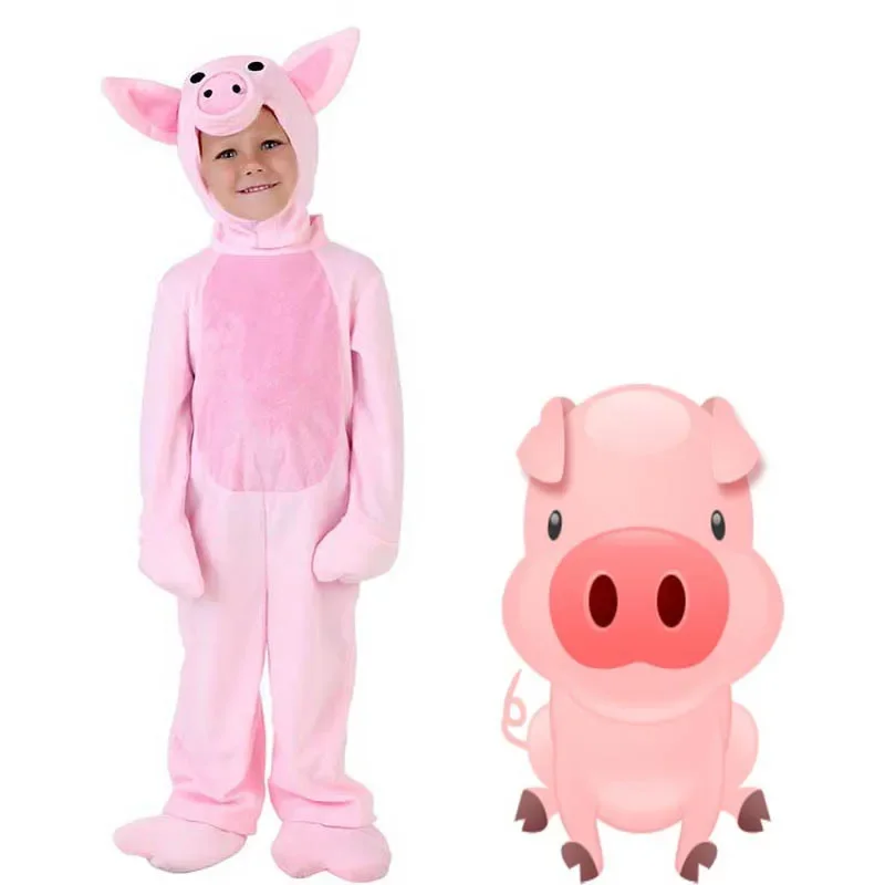 Pink Pig Cosplay Costumes Sets for Family Parents Kids Party Clothing Halloween Animals Pig Peggy Cos Fancy Wear Stage Clohtes