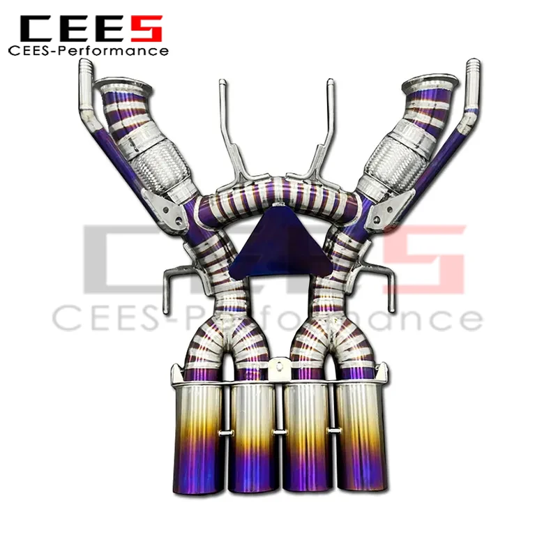 

cees Straight Pipe Exhaust System for Mclaren 765LT 4.0T 2020+ X Pipe Enhance Sound Non Valved Turbo Back Exhaust System