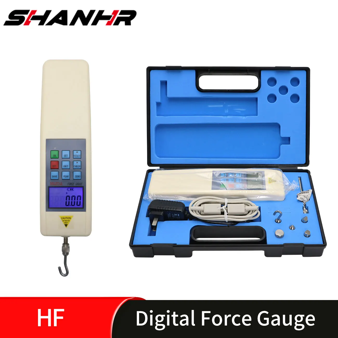 SHANHR HF Digital Force Meter Dynamometer Force Measuring Instruments Push Pull Force Gauge Tester Meter