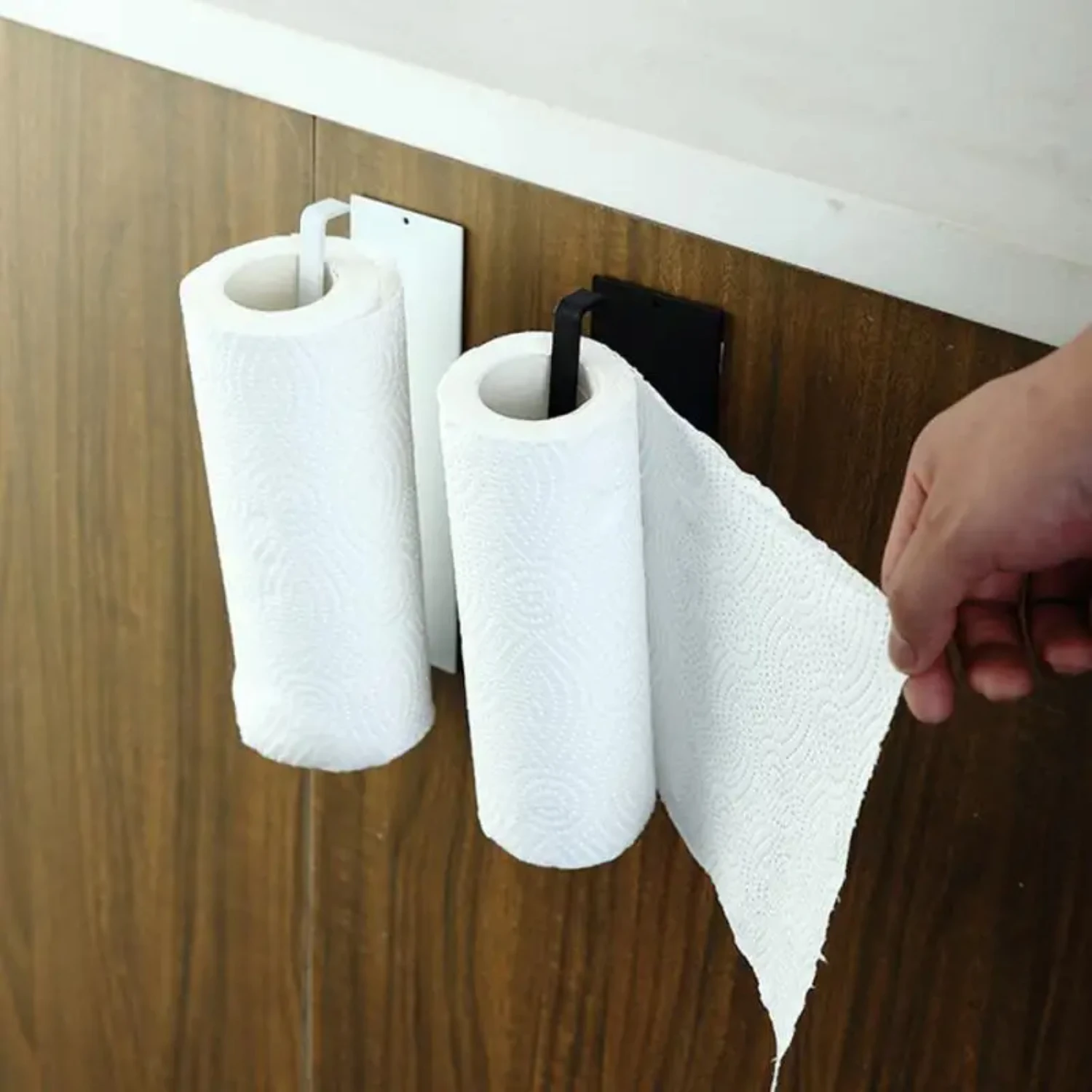 Roll Paper Holder Bathroom Toilet Towel Rack Kitchen Home Roll Holder Under Cabinet Paper Towel Rack Over Door Stainless - 4