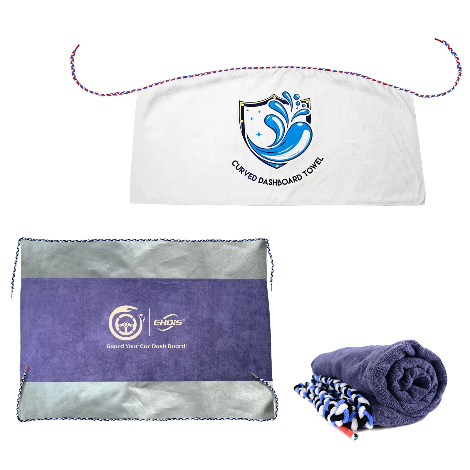 EHDIS Car Dashboard Microfiber Towel With Soak Rope Edge Windshield Cleaning Quick Drying Cloth Panel Cover Window Tinting Tool
