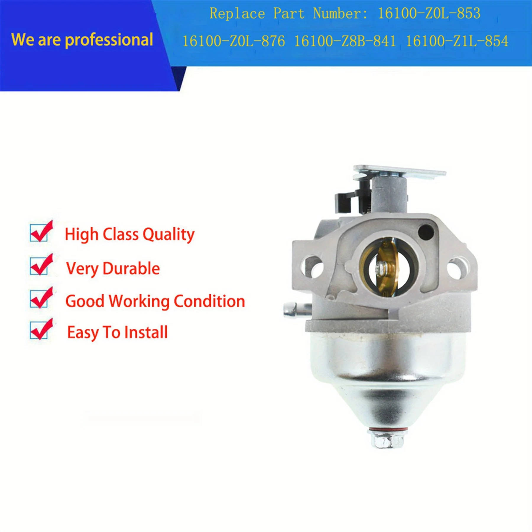 Lawn Mower Part Carburetor Replacement For GCV160A GCV160LA GCV160LA0 Lawn Mowers Replacement For 16100-Z0L-851
