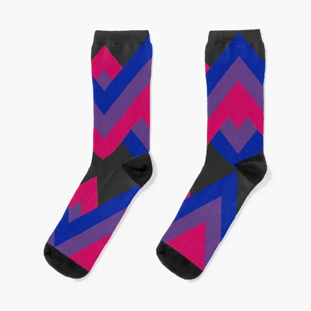 

Bi Flag Pride Chevron Socks Climbing hip hop New year's Men's Socks Luxury Women's