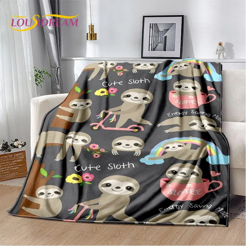 Cute Sloth Series Cartoon Soft Plush Blanket,Flannel Blanket Throw Blanket for Living Room Bedroom Bed Sofa Picnic Cover Kids 3D