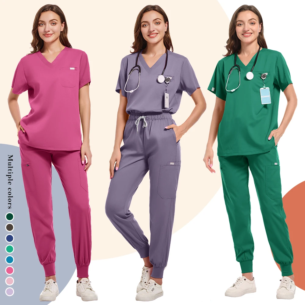 Suitable for men and women thick nursing uniform set dental clinic laboratory beauty salon doctor medical surgical work clothes