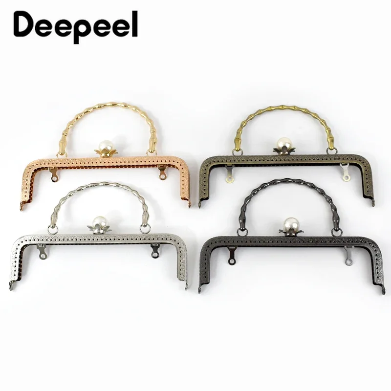 1/2/3/5Pcs Deepeel 20cm Pearl Metal Purse Frame Bag Kiss Clasp Handle DIY Handbag Lock Frames Making Bags Sewing Accessories