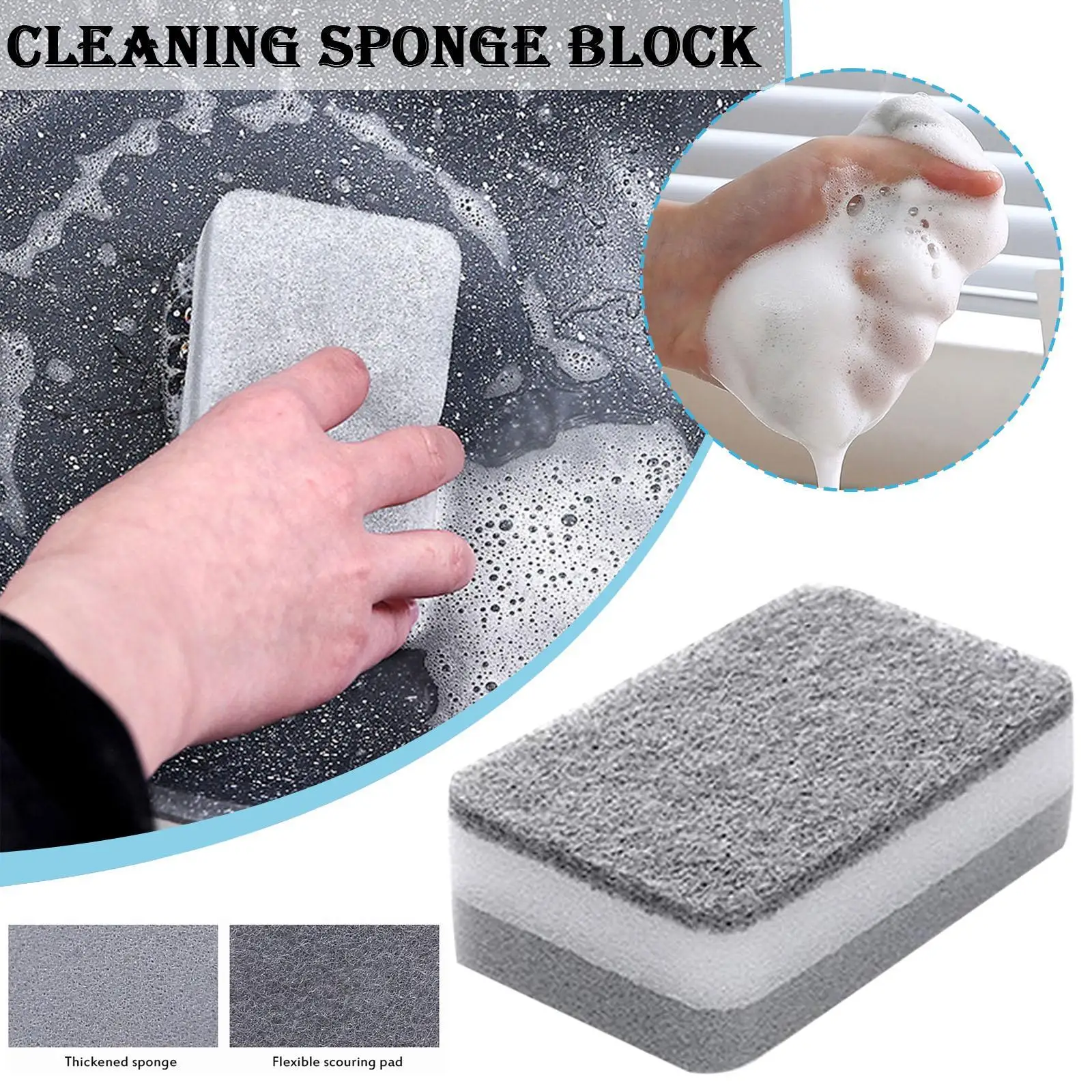 Dishwashing Sponge Kitchen Cleaning Tools Double-side Cleaning Sponge Absorbent Sponge Pad Household Clean Tool