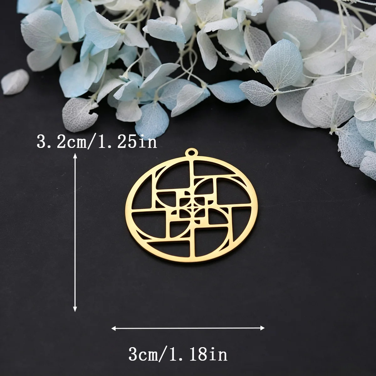 3pcs Fibonacci Swirl Spiral Charm For Jewelry Making Stainless Steel Bracelet Necklae Pendant DIY Crafts Supplies