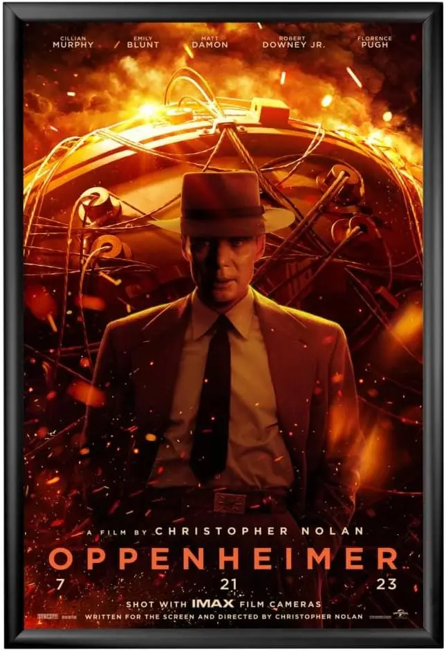 

27x40 Inch Black Aluminum Movie Poster Frame, Front-Loading Snap Design, Wall Mount Premium Series