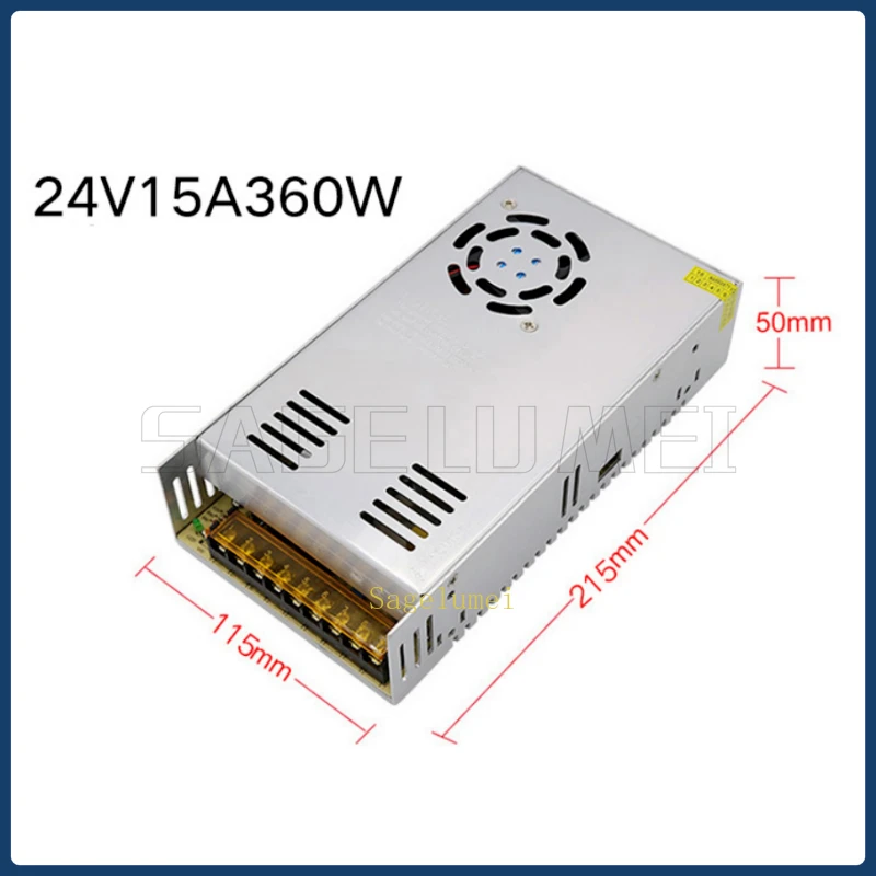 Higt Quality DC 24V 15A 360W Switching Power Supply Driver Lighting Transformer AC110-240V To 24V Fan Adapter for LED Strip Lamp