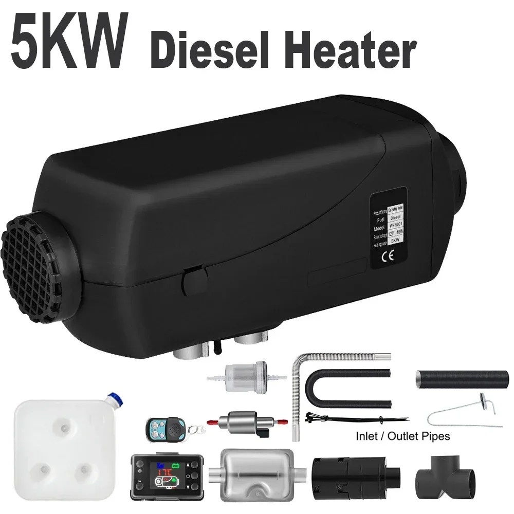 

5KW Diesel Heater 12V 24V Car Parking Heater with LCD Display & Remote Control for Caravan SUV RV Warehouse Winter Warmer