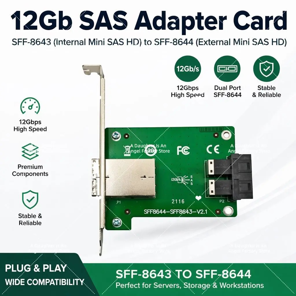 9300-8E/9380-8e SAS 12Gb Adapter Card SFF-8643 TO SFF-8644 Internal To External Transfer