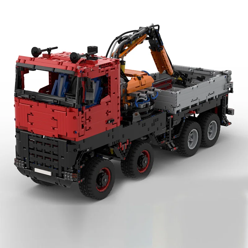 City Car Model MOC Building Bricks Heavy-Duty Crane Truck Modular Technology Gifts Holiday Assemble Children Toys Suit
