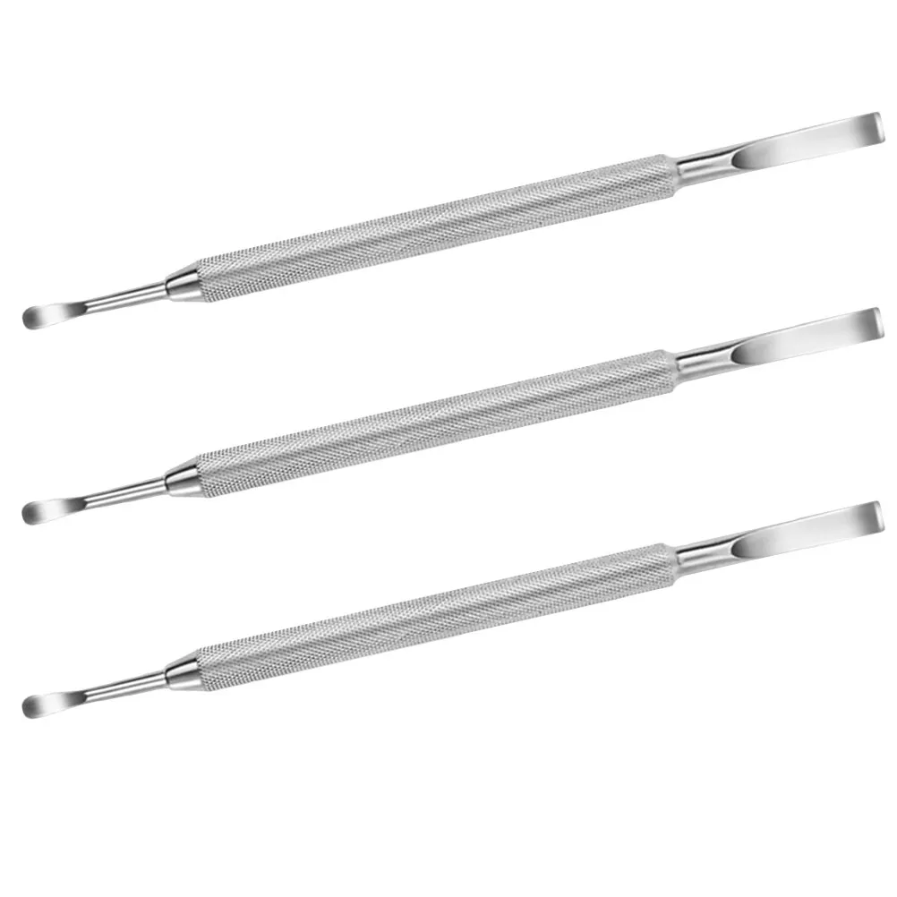 

3Pcs Stainless Steel Cuticle Pusher Manicure Tool Dual Ended Nail Cleaner for Gel Polish Pedicure Nail Art Care Kit