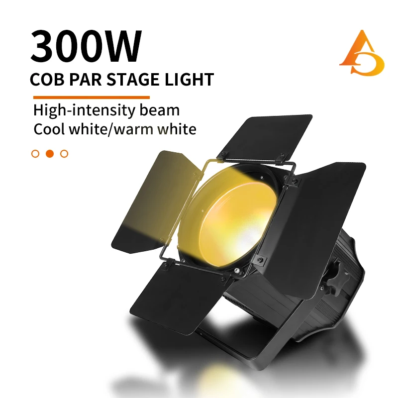 300W COB LED Par Light Barn Doors 2IN1 Cold White + Warm White Led Beam Wash Strobe 6IN1 RGBWA+UV Effect Stage Lighting