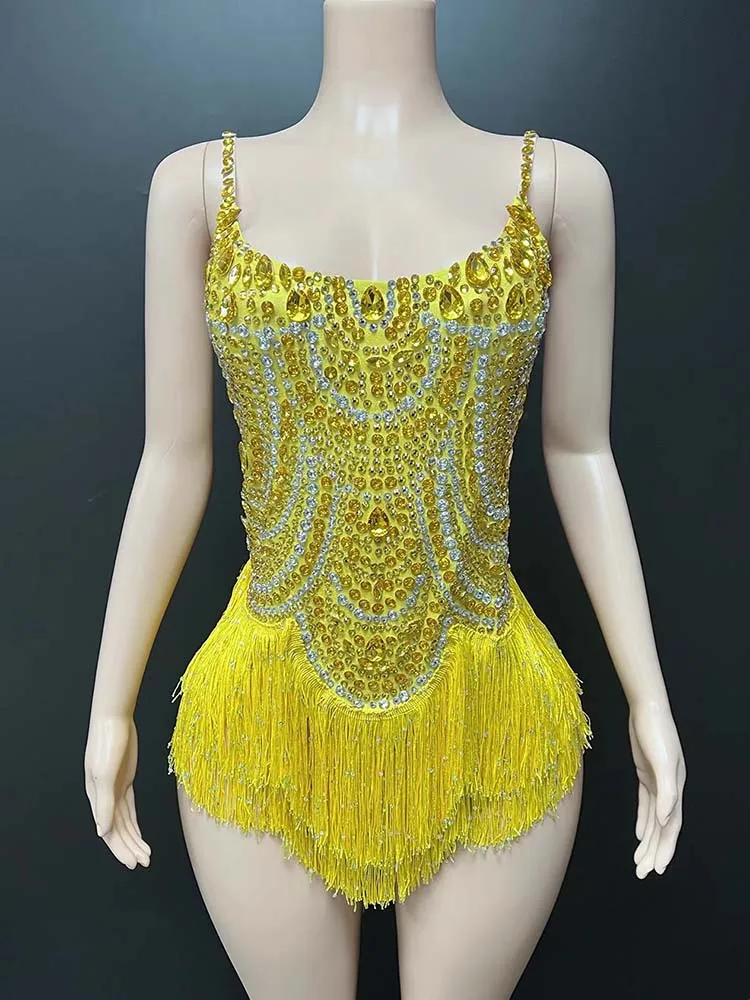 

High Quality Hot Stamping Tassel Sexy Suspender Elastic Jumpsuit 2025 New Fashion Custom Women'S Clothing