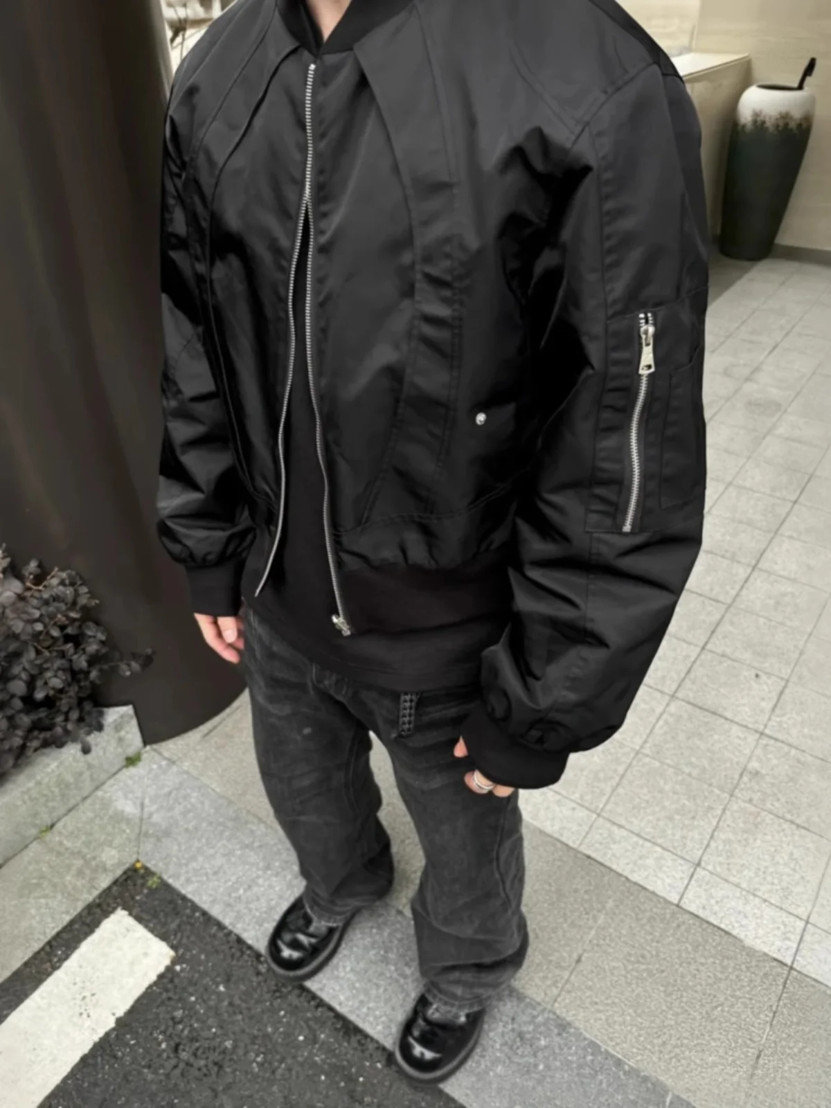 جاكيت بيسبول رجالي فضفاض وعصري متعدد الاستخدامات للشباب، مناسب للخريف والشتاء والربيع، بأكمام طويلة وياقة بيسبول