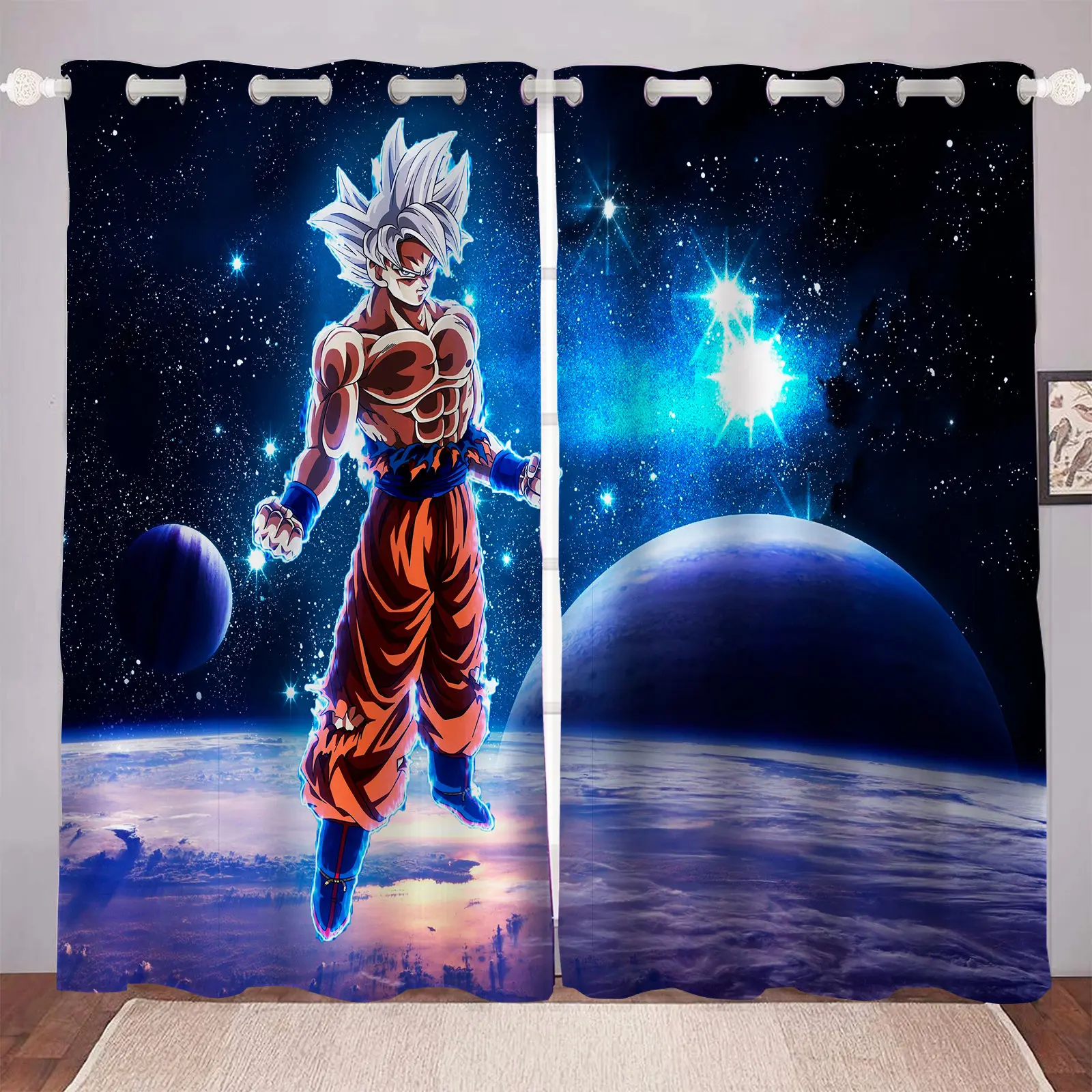 

Dragon Ball Anime Blackout Curtains Curtains Living Room Bedroom Balcony Screen Home 100% Polyester Perforated