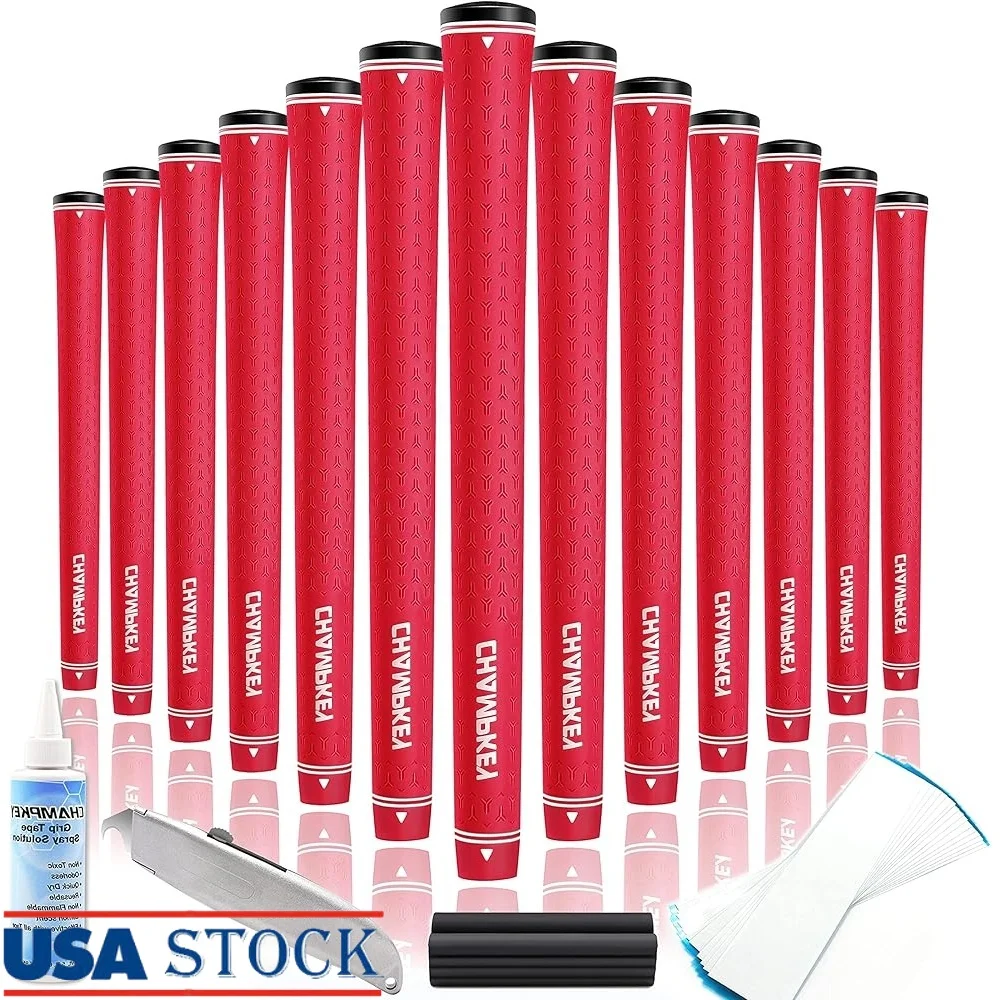 

Y-LITE Golf Grips 13 Pack All Weather Performance Rubber Grip Tapered Profile High Traction Texture Control Technology Repair