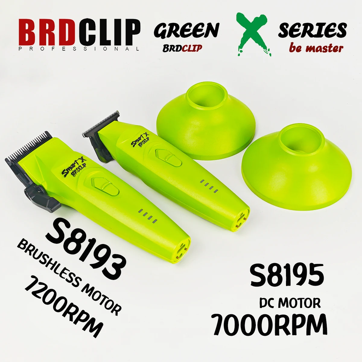

New Professional BRDCLIP S8193 S8195 Electric Hair Clipper BRUSHLESS MOTOR 7200RPM High Speed Ceramic Blade with Charging base