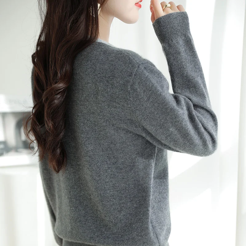 Retro Retro Patchwork ถักเสื้อกันหนาวฤดูใบไม้ร่วงและฤดูหนาวใหม่ผู้หญิงถักเสื้อ V คอเสื้อสเวตเตอร์ถักปลอม 2 ชิ้น