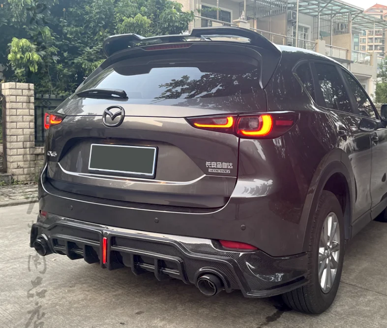 For Mazda CX5 CX-5 2022-2024 High Quality ABS Bright Black Bumper Front Lip Rear Diffuser Side Skirt Spoiler Exhaust Body Kit