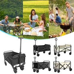 Portable Folding Wagon Large Capacity Heavy Duty Foldable Wagon Utility Grocery Wagon for Outdoor Camping Garden Sports Beach